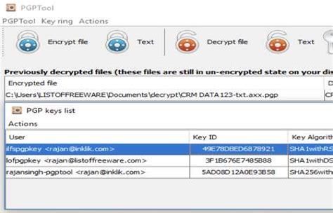 enter decryption key|PGP Tool .
